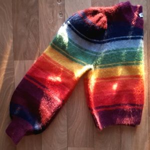 Zara Multicolor wooly rainbow stripe long sleave